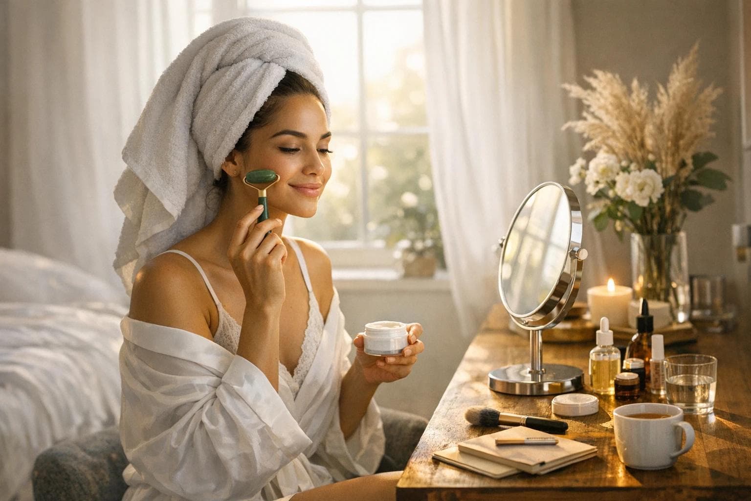 Editorial hero image for Daily Beauty Habits and Rituals: Building Lasting Glow and Confidence